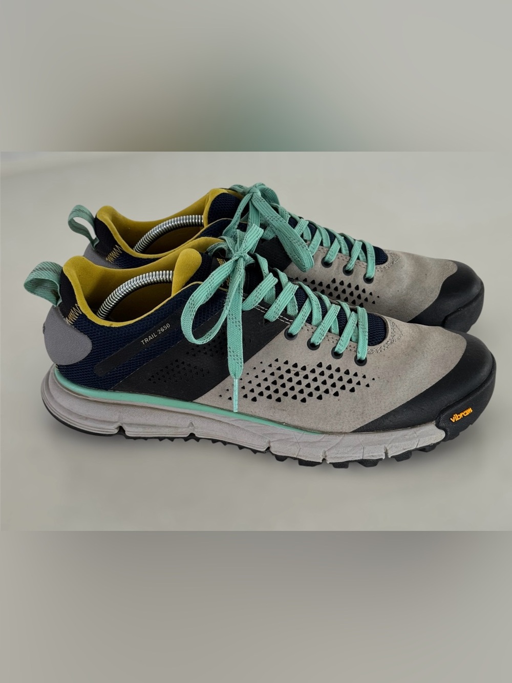 Danner Trail 2650 Womens Low Top Hiking Shoes Gray Blue Spectra Yellow Size 10